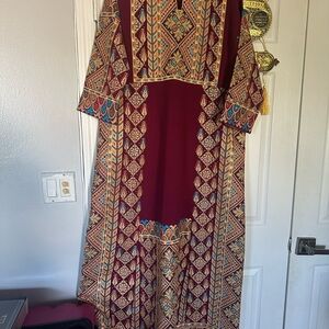 Elegant Multicolor Patterned Dress Thobe